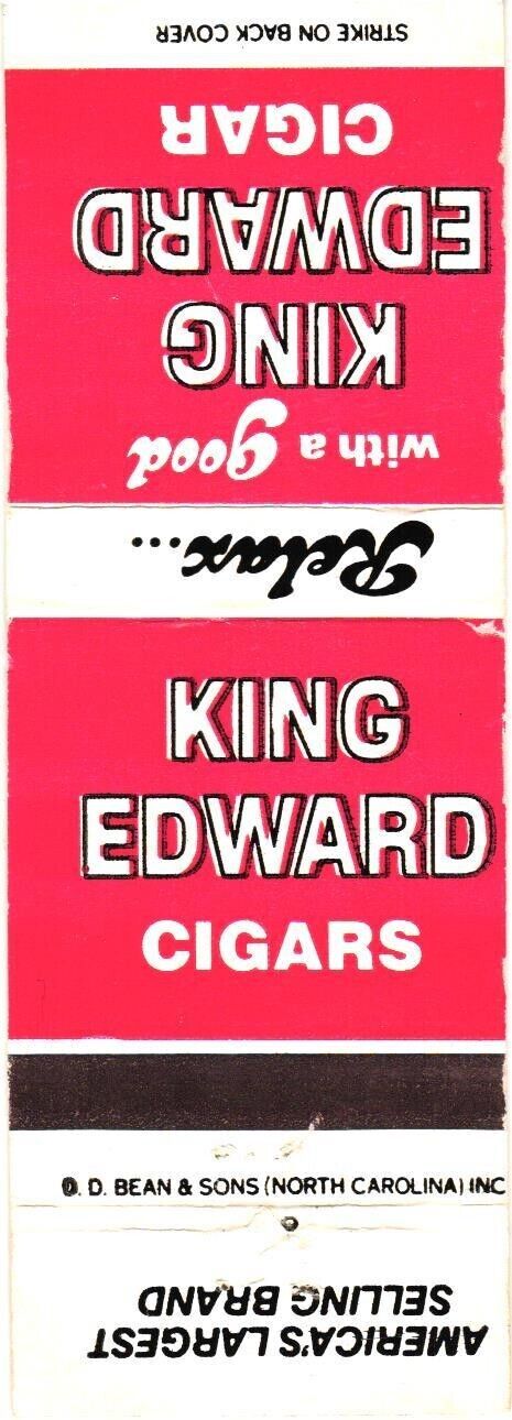 King Edward Cigars, Cigarettes, Advertisement, Vintage Matchbook Cover