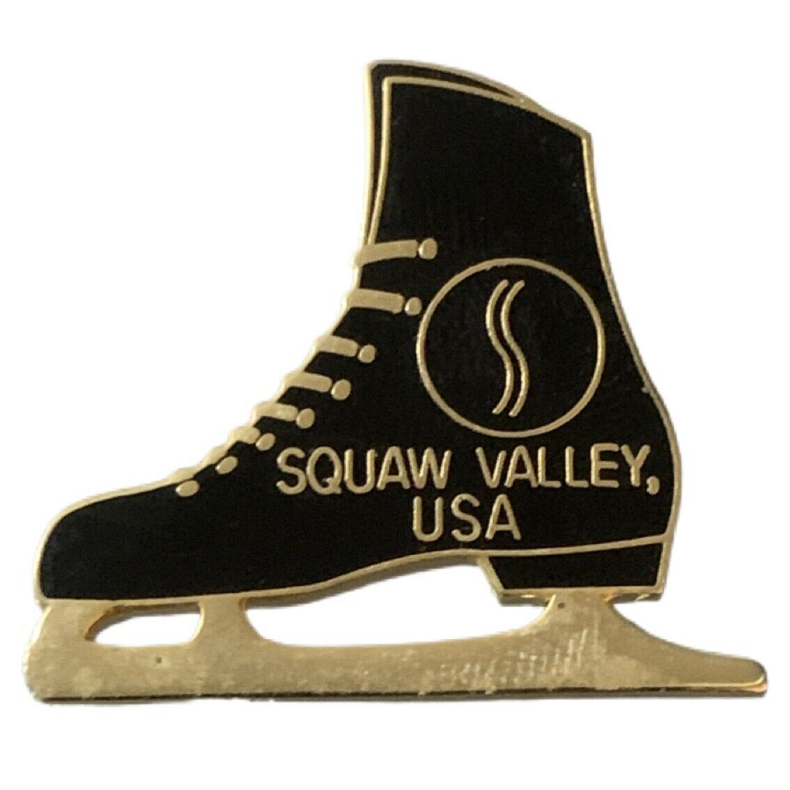 Vintage Squaw Valley USA Ice Skate Travel Souvenir Pin