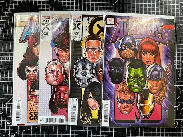 Lot Of 4 Marvel Mark Brooks Corner Box Variants Avengers, X-Men
