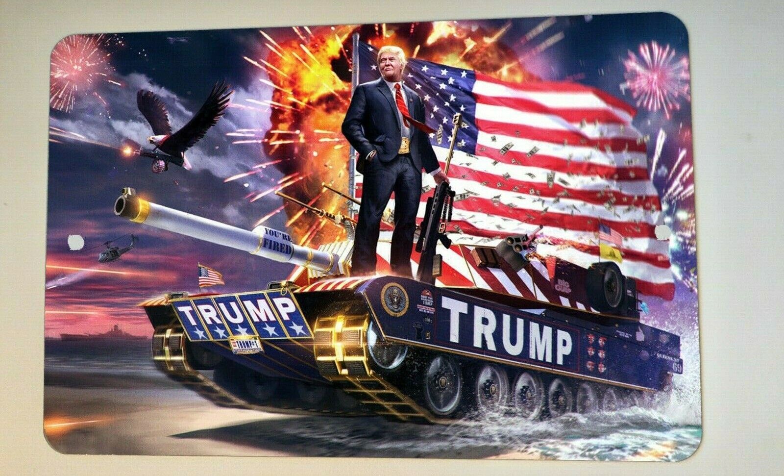 Trump Tank 8x12 Metal Wall Sign