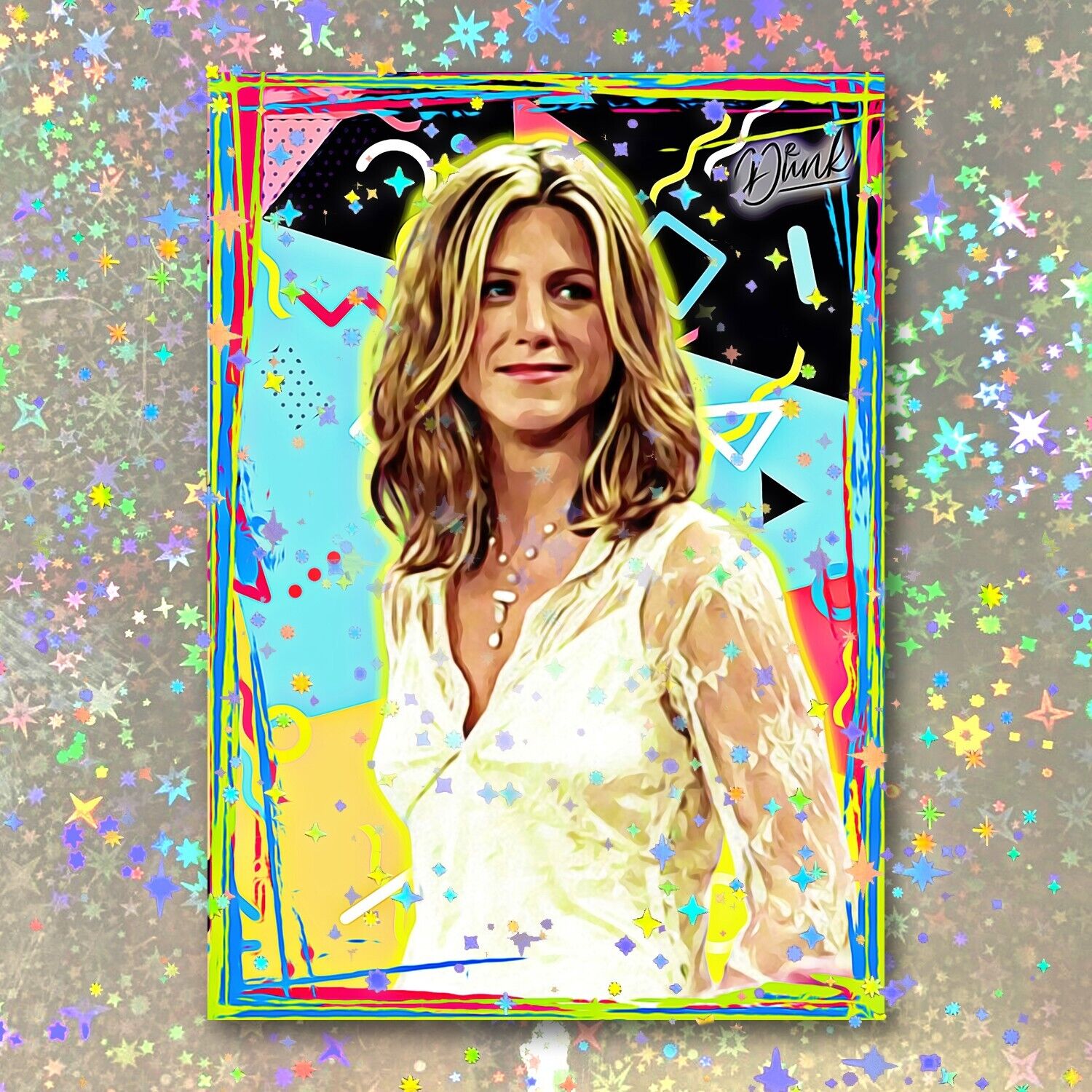 Rachel Green Holographic 90s Character Sketch Card Limited 1/5 Dr. Dunk Signed