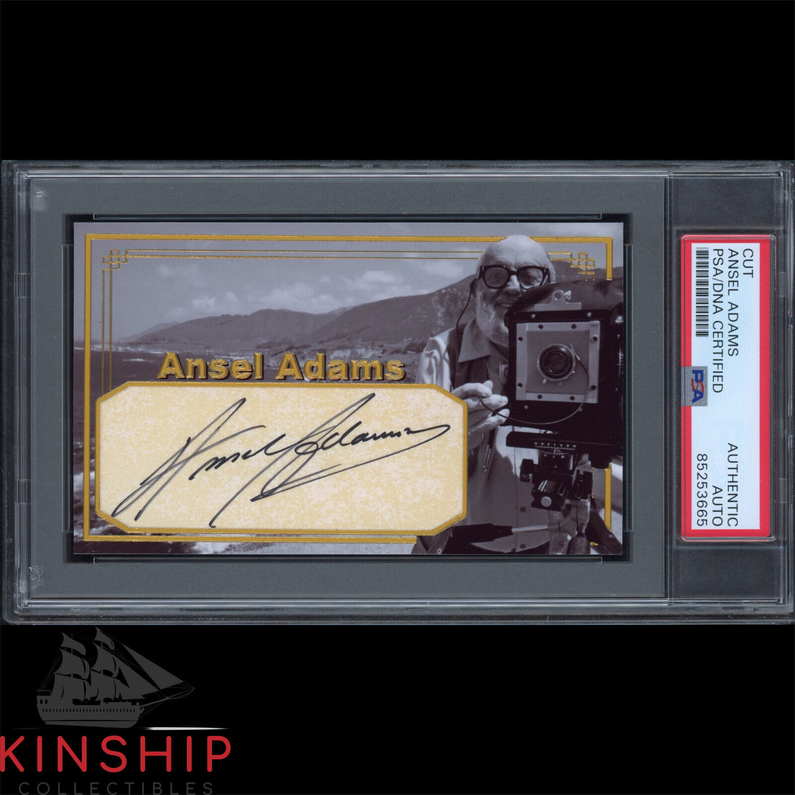 Ansel Adams signed Cut 3x5 Custom Card PSA DNA Slab Photographer Auto C2899