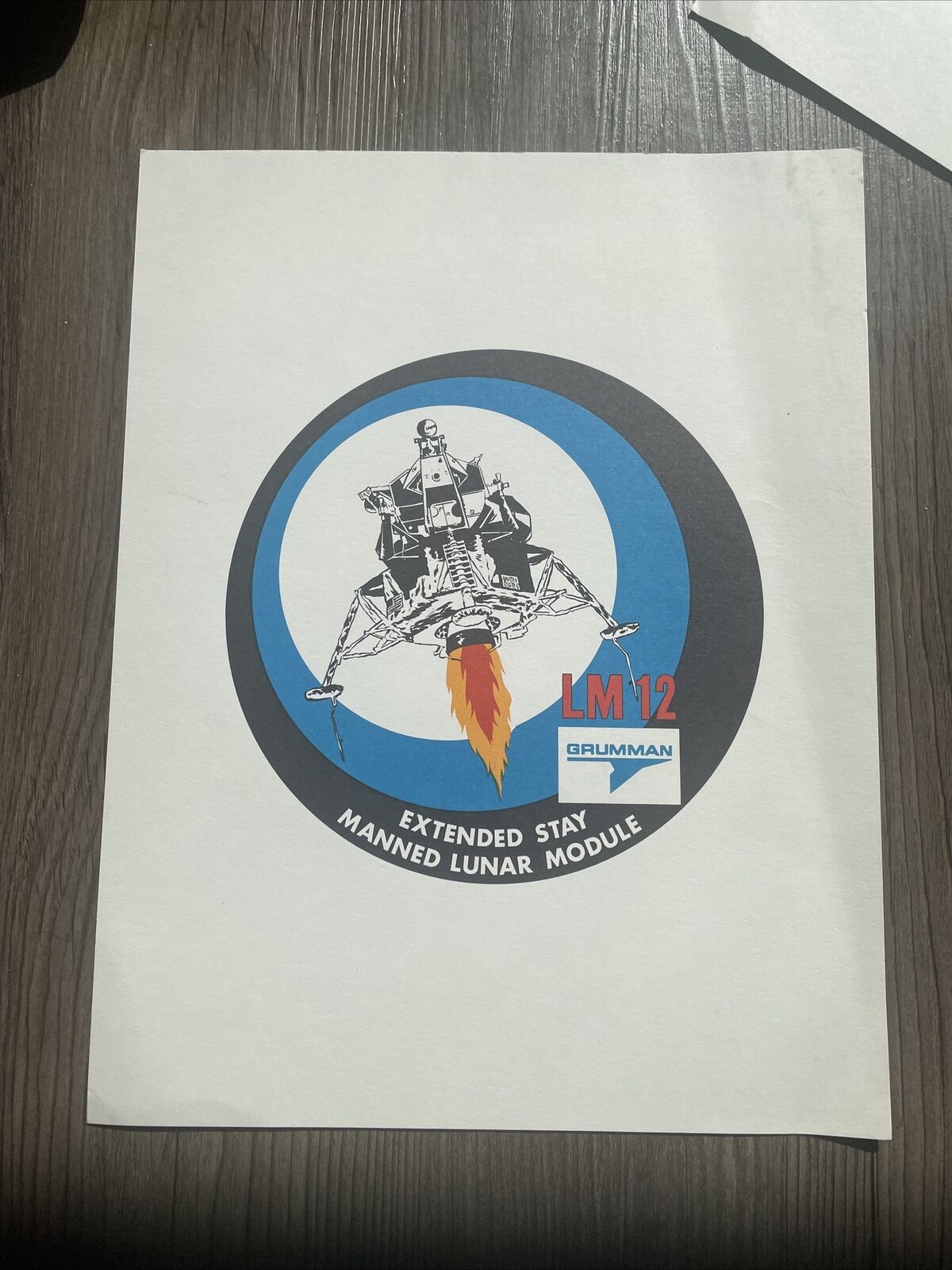 Nasa Extended Mission Lunar Spacecraft Print, Grumman, 1960s