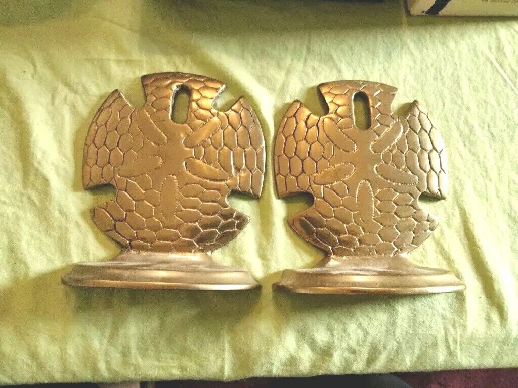Solid Brass Sand Dollar Bookends 5.5