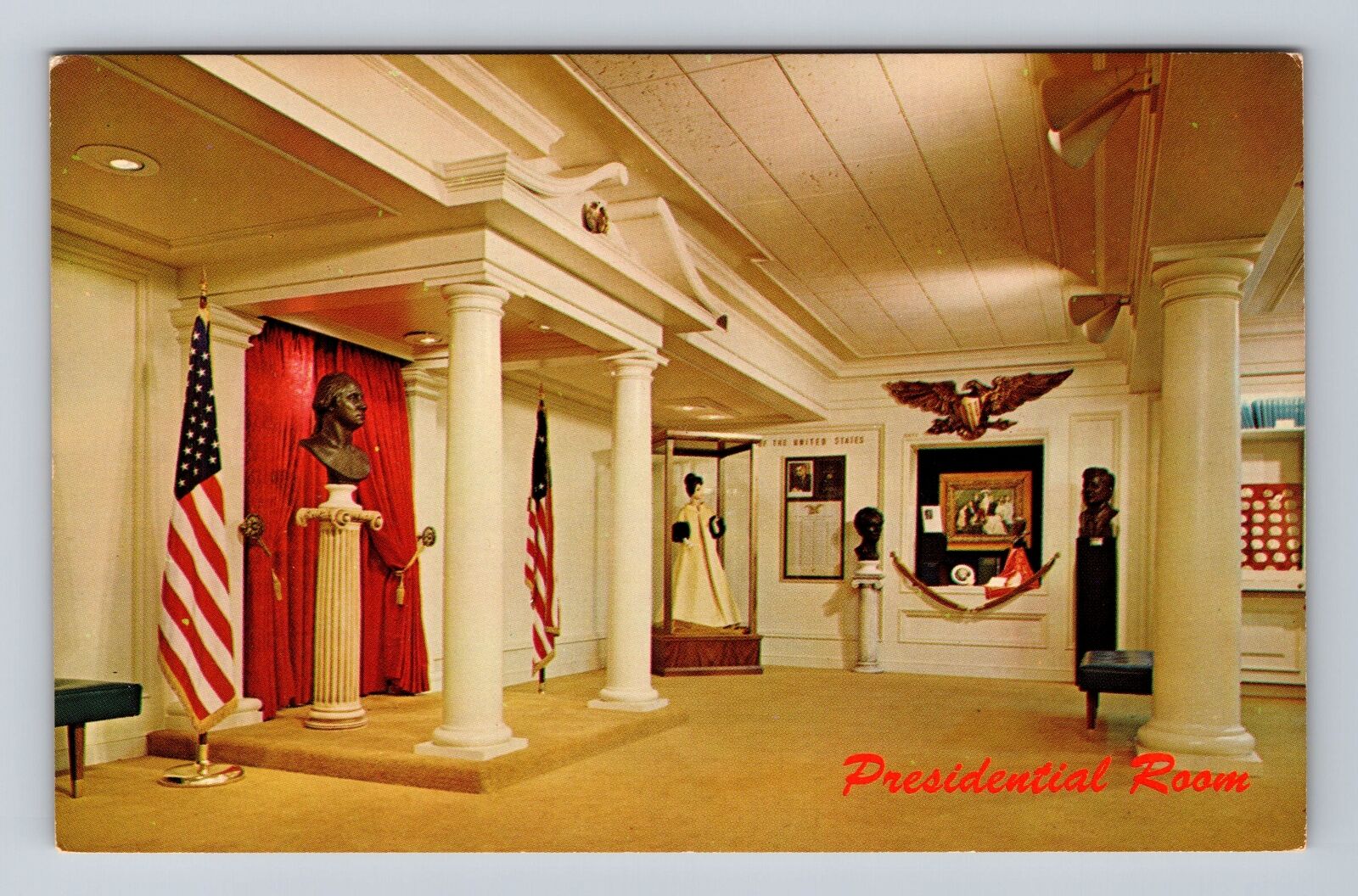 Odessa TX-Texas, Ector County Library Presidential Room, Vintage Postcard