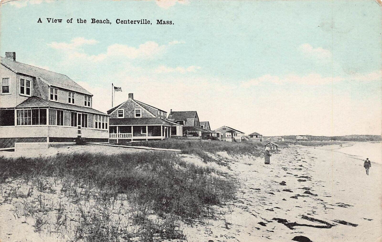 Centerville MA Massachusetts Cape Cod Beach Scene Mansions Vtg Postcard B28