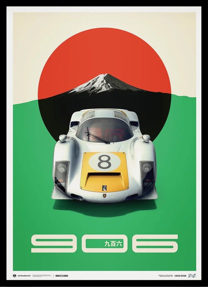 1967 PORSCHE 906 F1 Japanese Grand Prix Tetsu Ikuzawa LtdEd 200 Poster