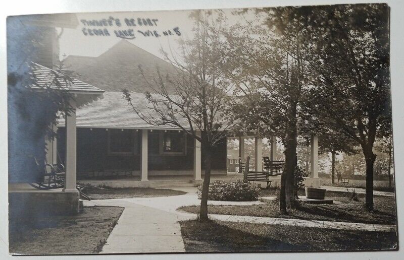 1907 RPPC Timmer's Resort No 5 Cedar Lake WI H Montgomery Photo PC