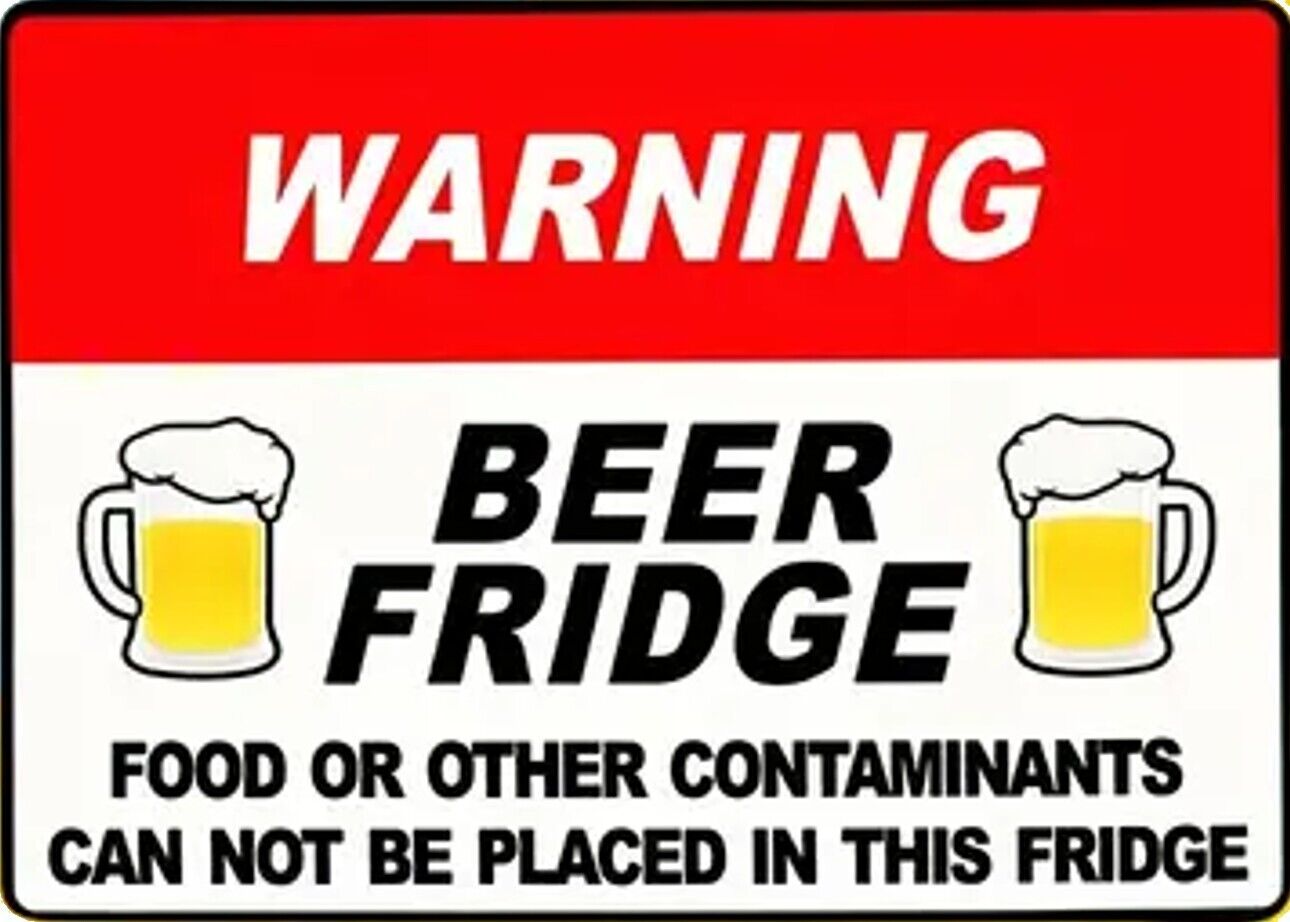Warning Beer Fridge Novelty Refrigerator Magnet Perfect For Man Cave NEW