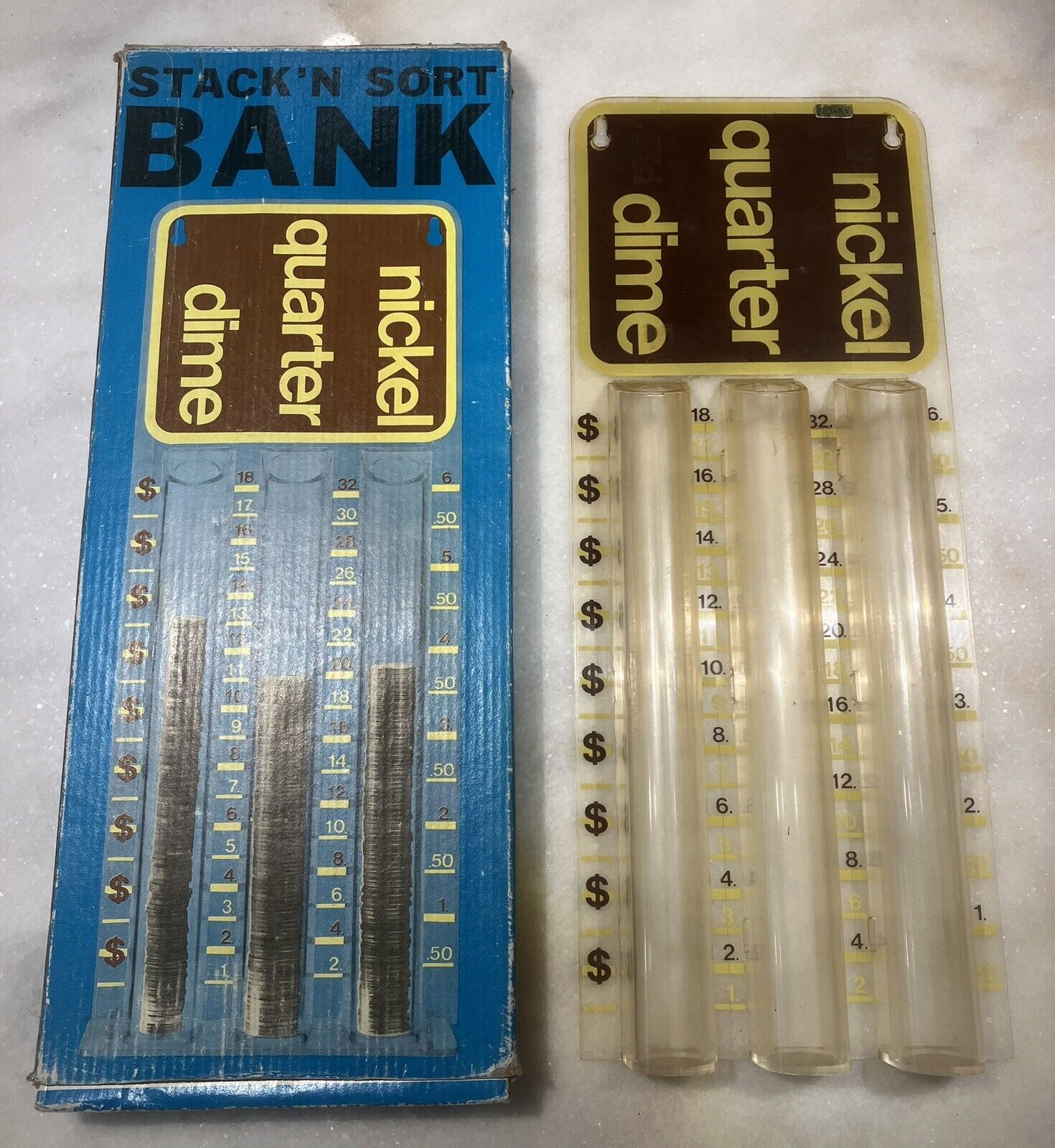 Stack’n Sort Bank JSNY Made in Hong Kong Vintage Money Coins Bank