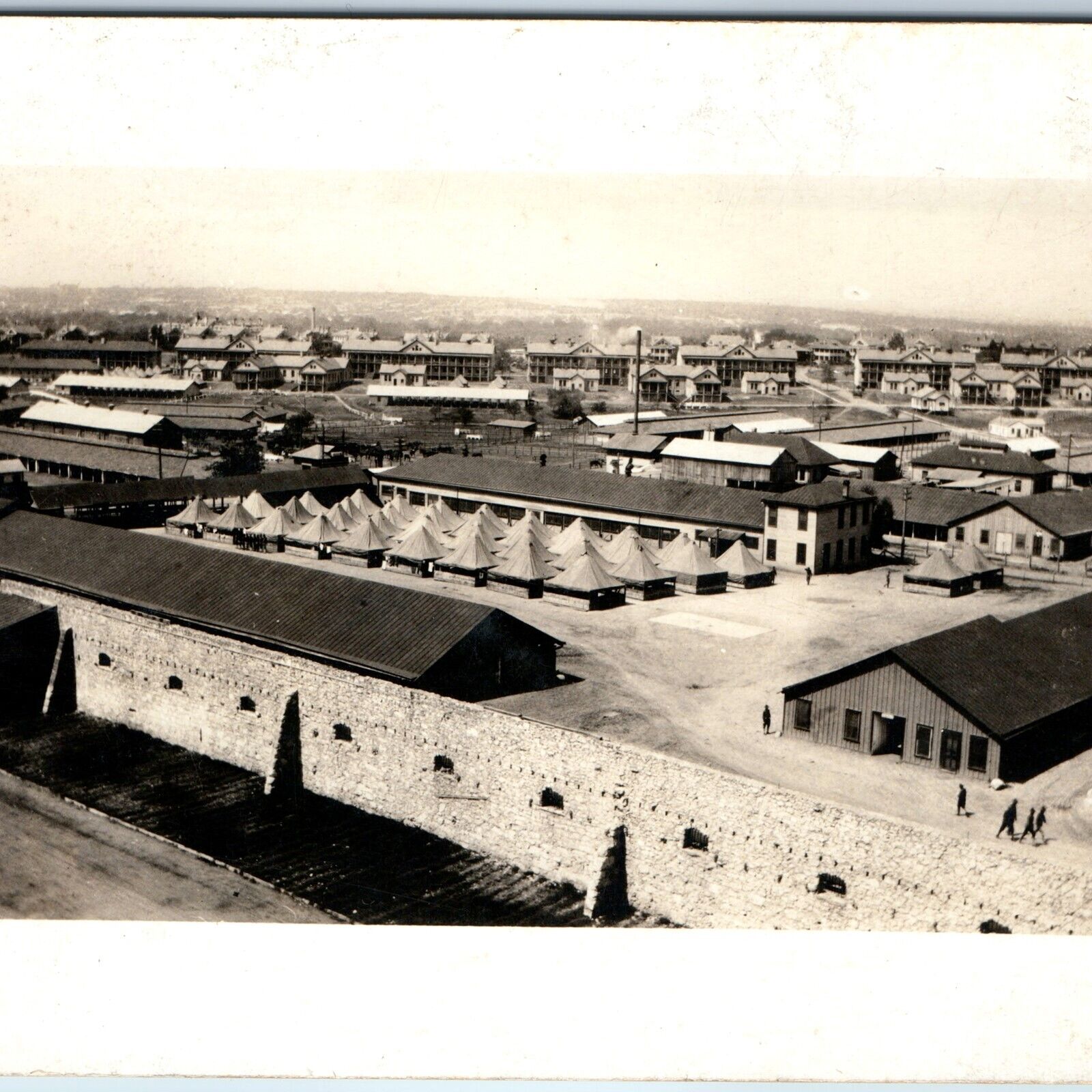c1910s WWI San Antonio, TX RPPC Fort Sam Houston Barracks Camp Real Photo A244