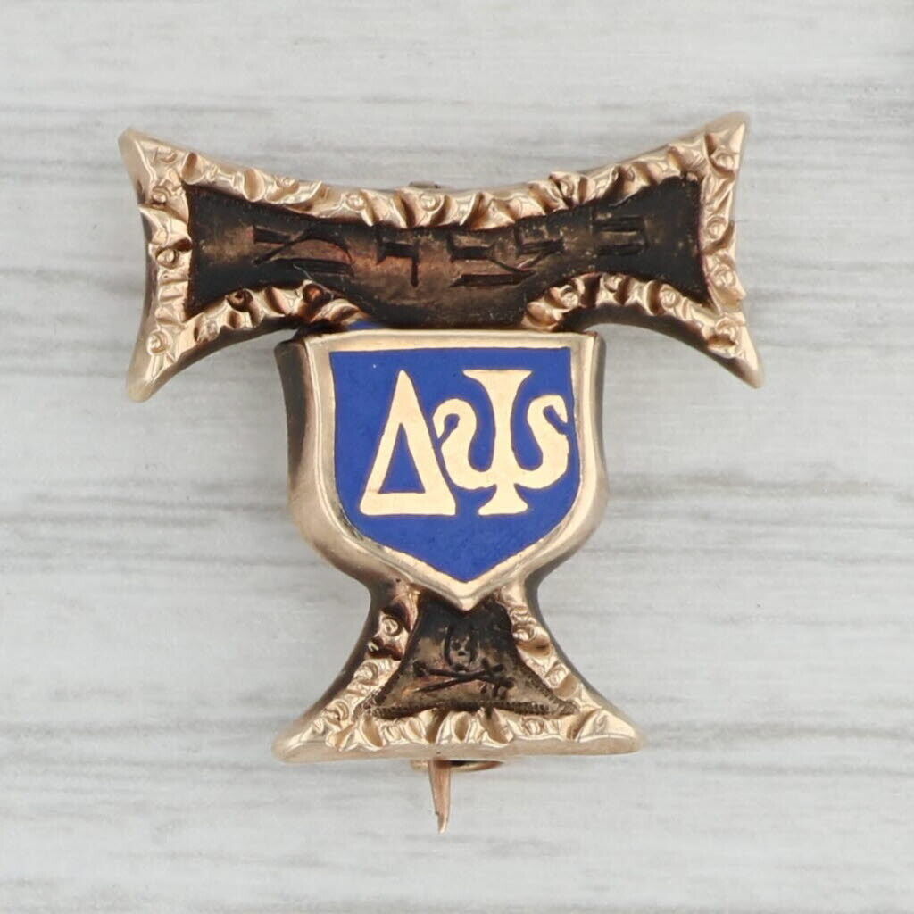 Saint Anthony Delta Psi Badge 12k Gold 1916 Fraternity Pin Literary Society