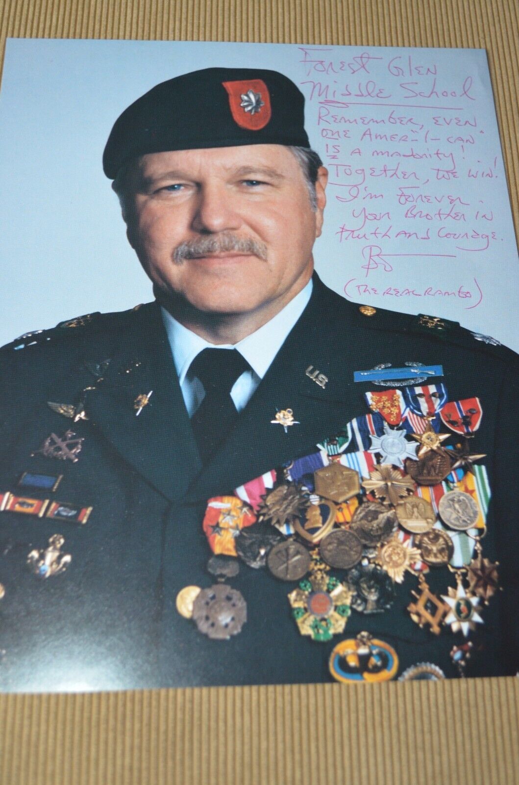 Col Bo Gritz Signed 8x10 Photo Vietnam Special Forces, heavily decorated