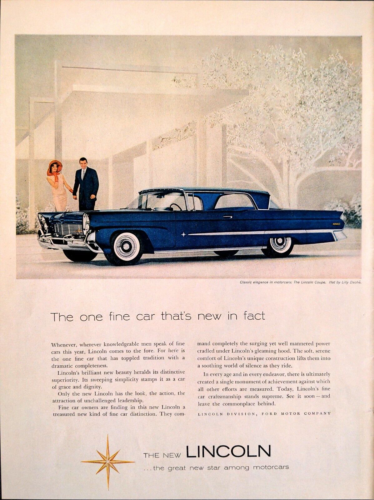 1958 Lincoln Coupe Classic Motorcars Distinctive Car Craftsmanship Print Ad