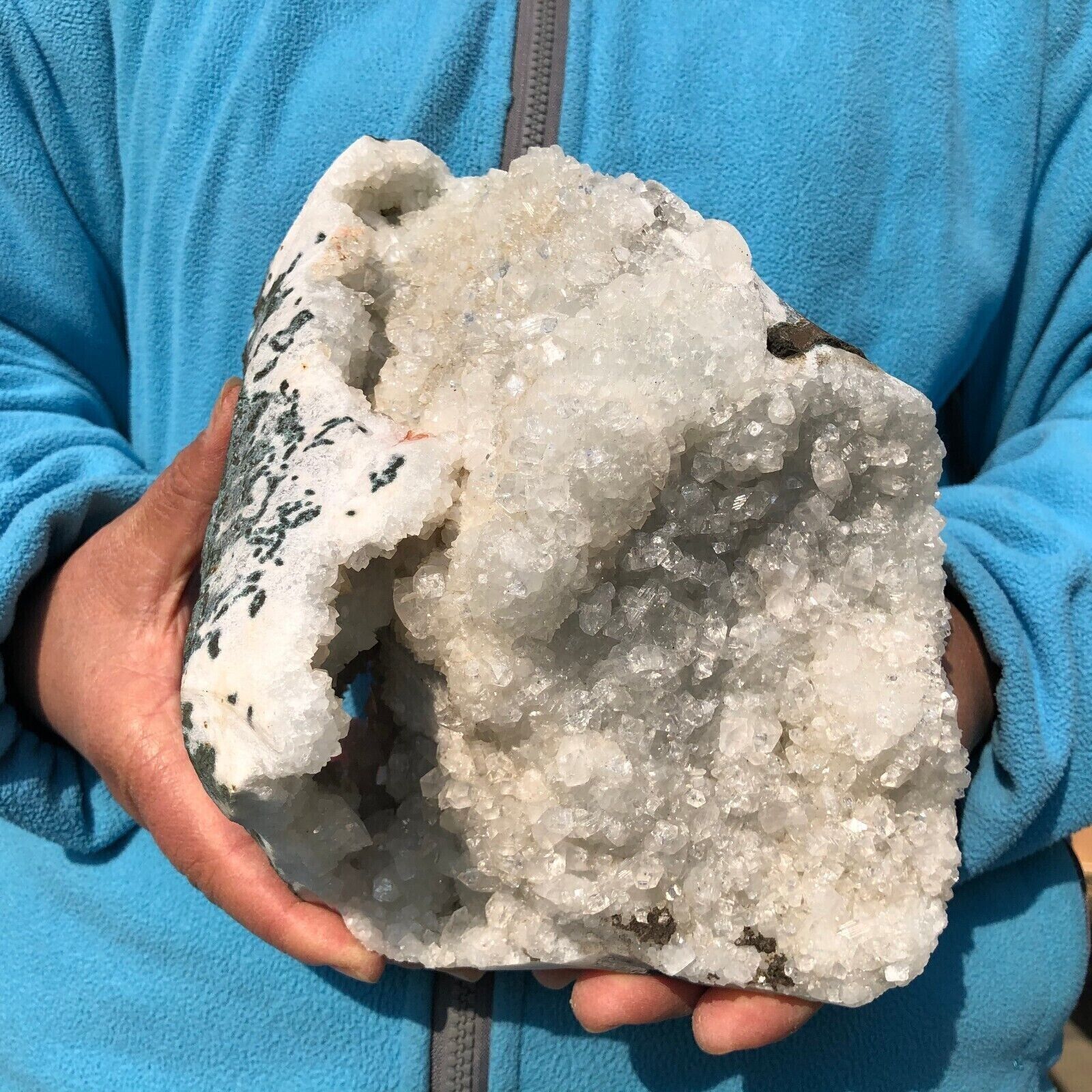 7 LB Natural White Calcite Quartz Crystal Cluster Mineral Specimen Healing