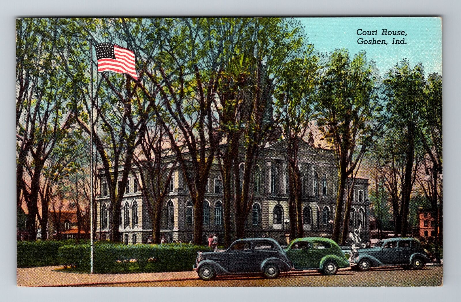 Goshen IN-Indiana, Court House, Antique, Vintage Souvenir Postcard