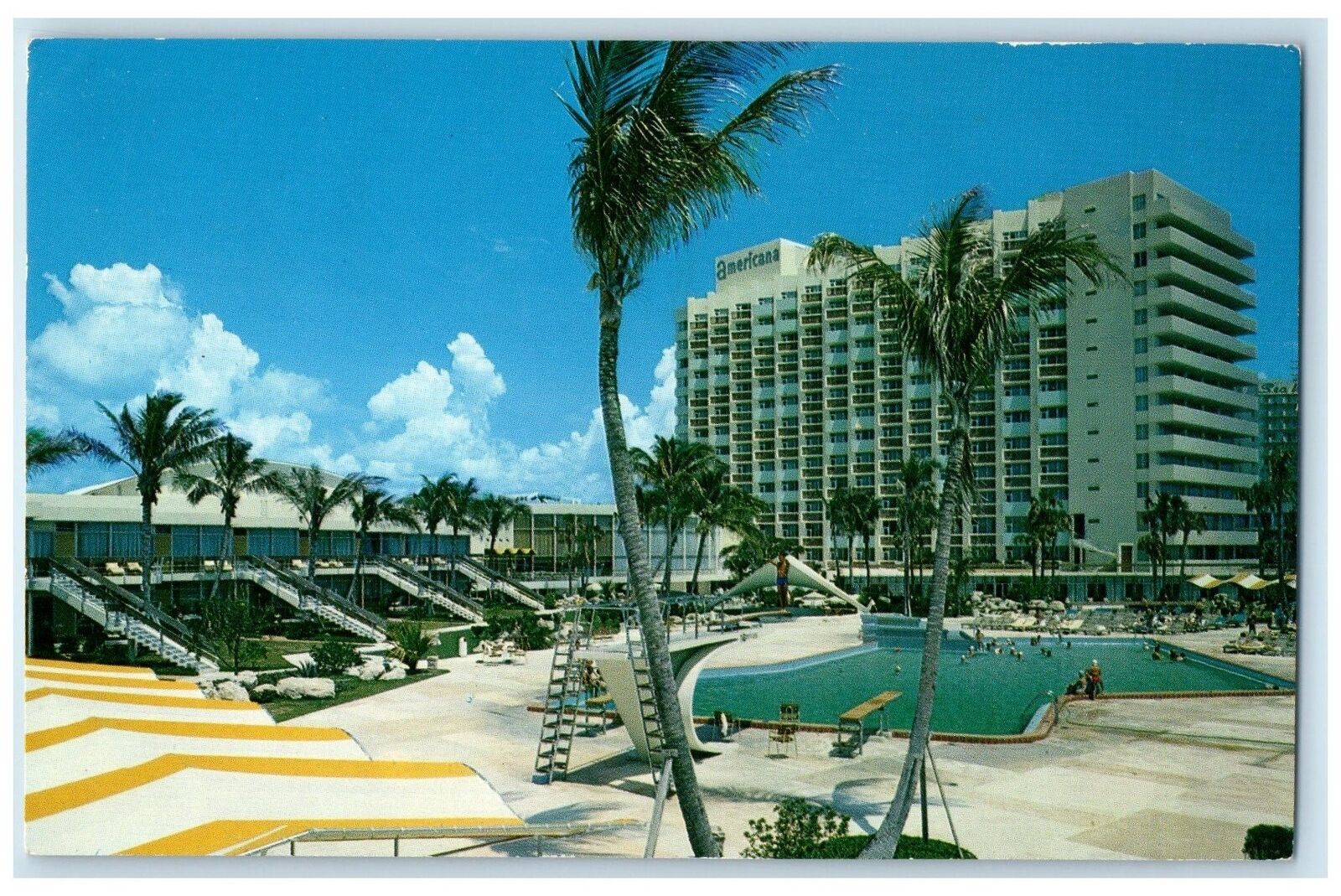 c1960 Florida Skyline Fabulous Ocean Front Hotel Miami Beach Florida FL Postcard
