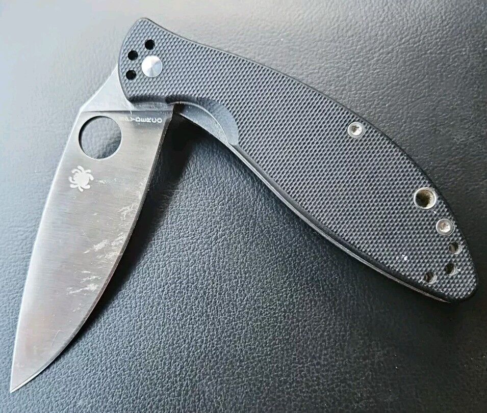 SPYDERCO SPYDER CO ASTUTE ™ CLIPIT C252G Knife Black Handle, 8Cr13MoV Blade