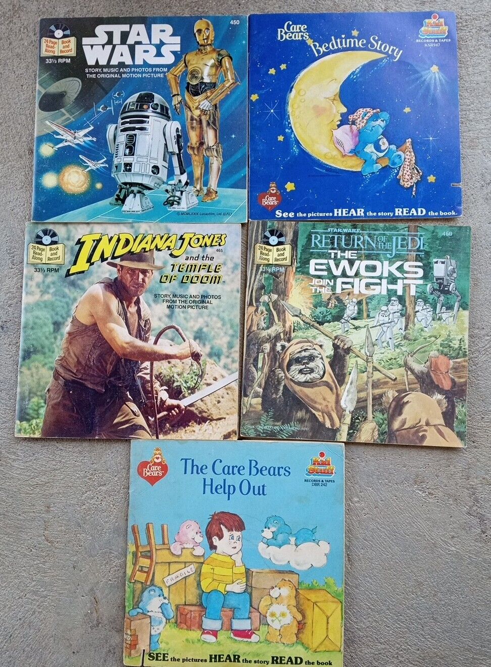 Vintage Read Along Story Book Lot Of 5 