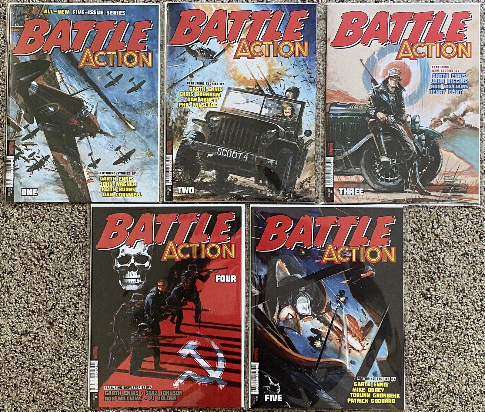 BATTLE ACTION #1-5 Complete Set - All NM 1st Prints - Garth Ennis, John Wagner
