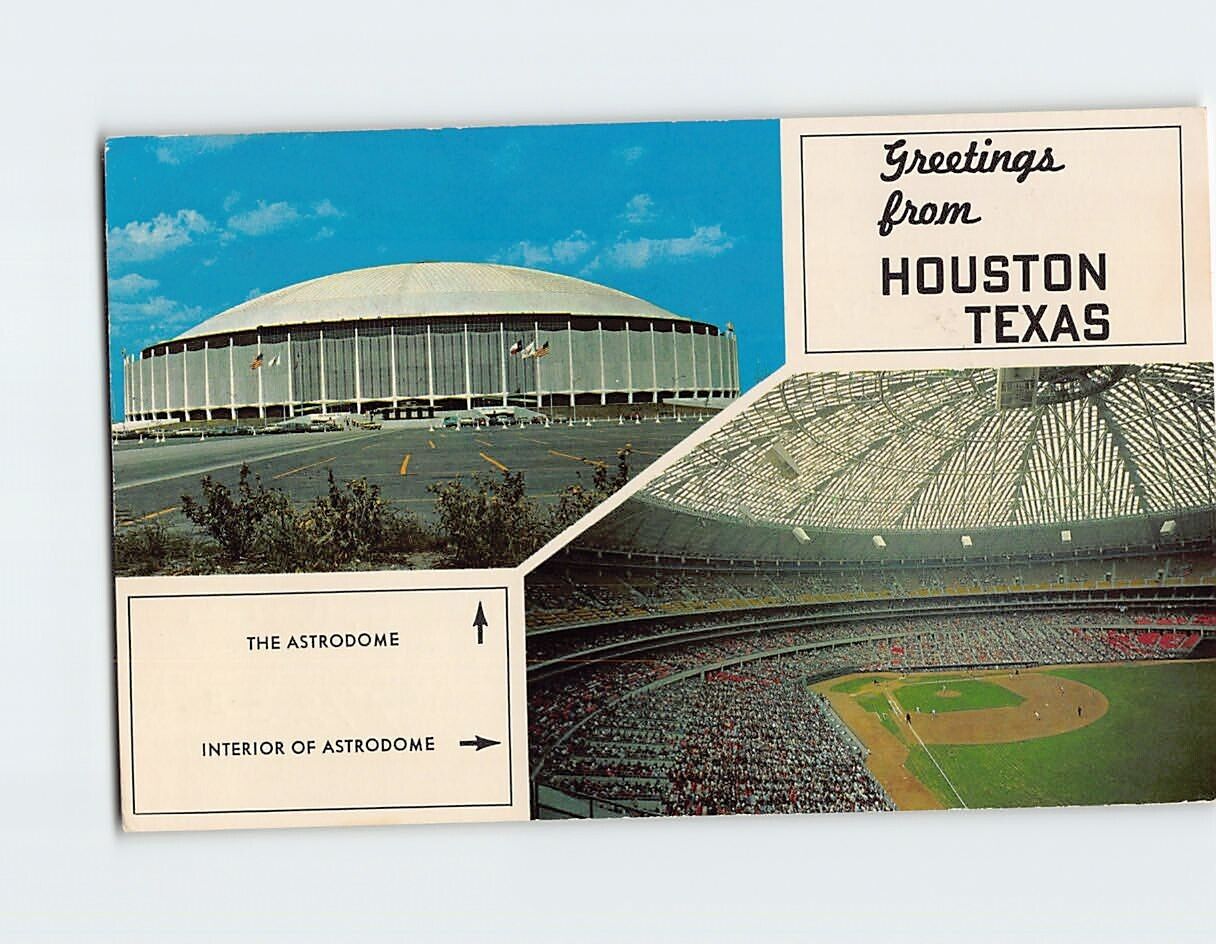 Postcard The Astrodome Greetings from Houston Texas USA