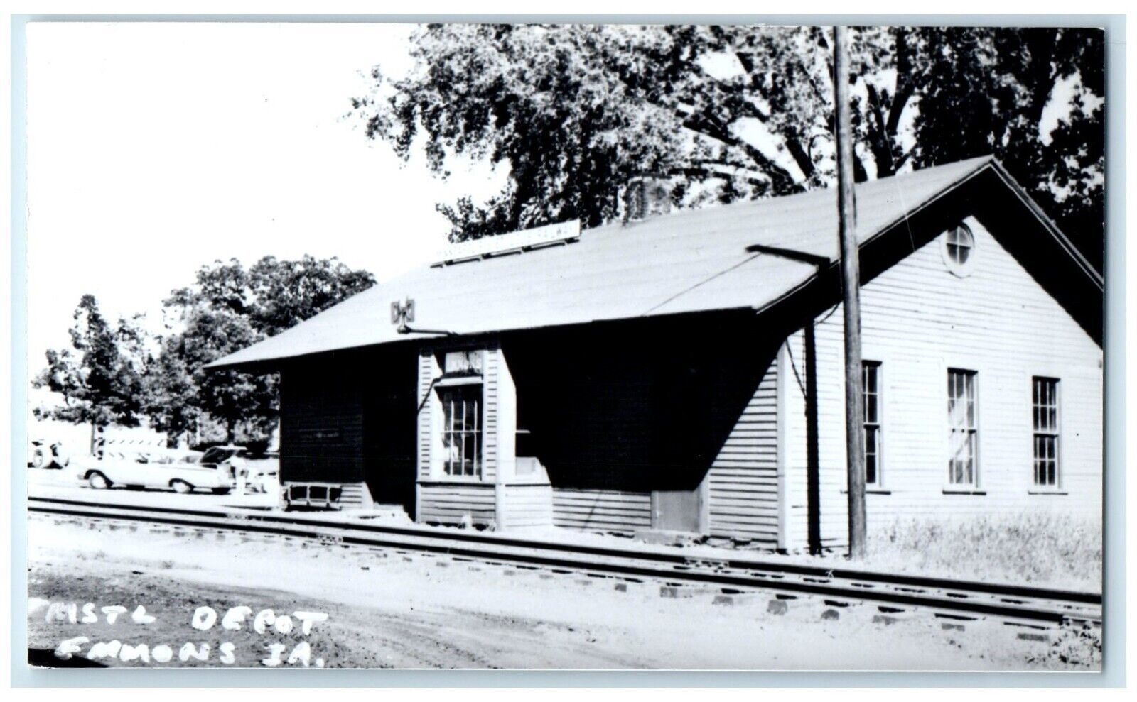 c1960 MSTL Depot Emmons Iowa IA Railroad Train Depot Station RPPC Photo Postcard