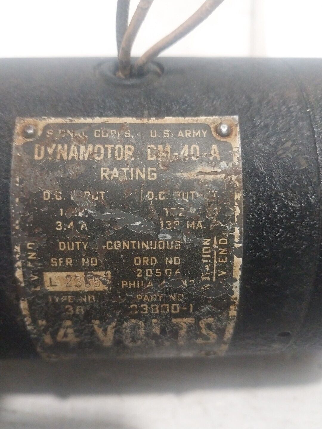 DM-40-A Dynamotor, Untested