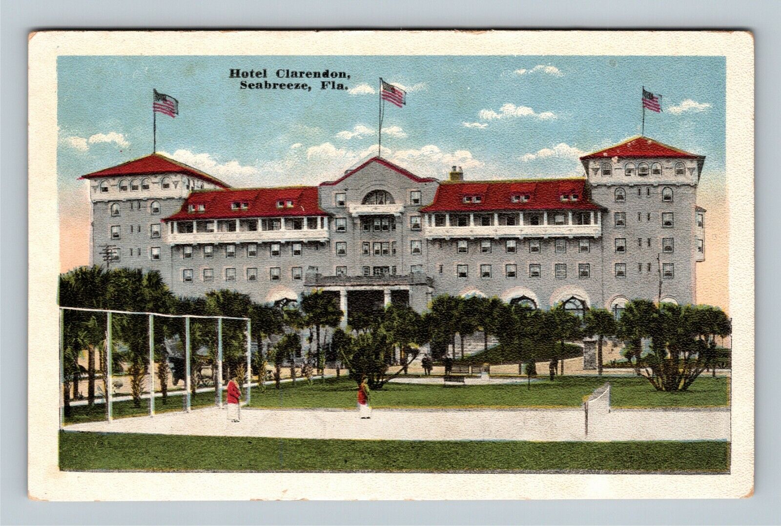 Seabreeze FL, Hotel Clarendon, Florida Vintage Postcard