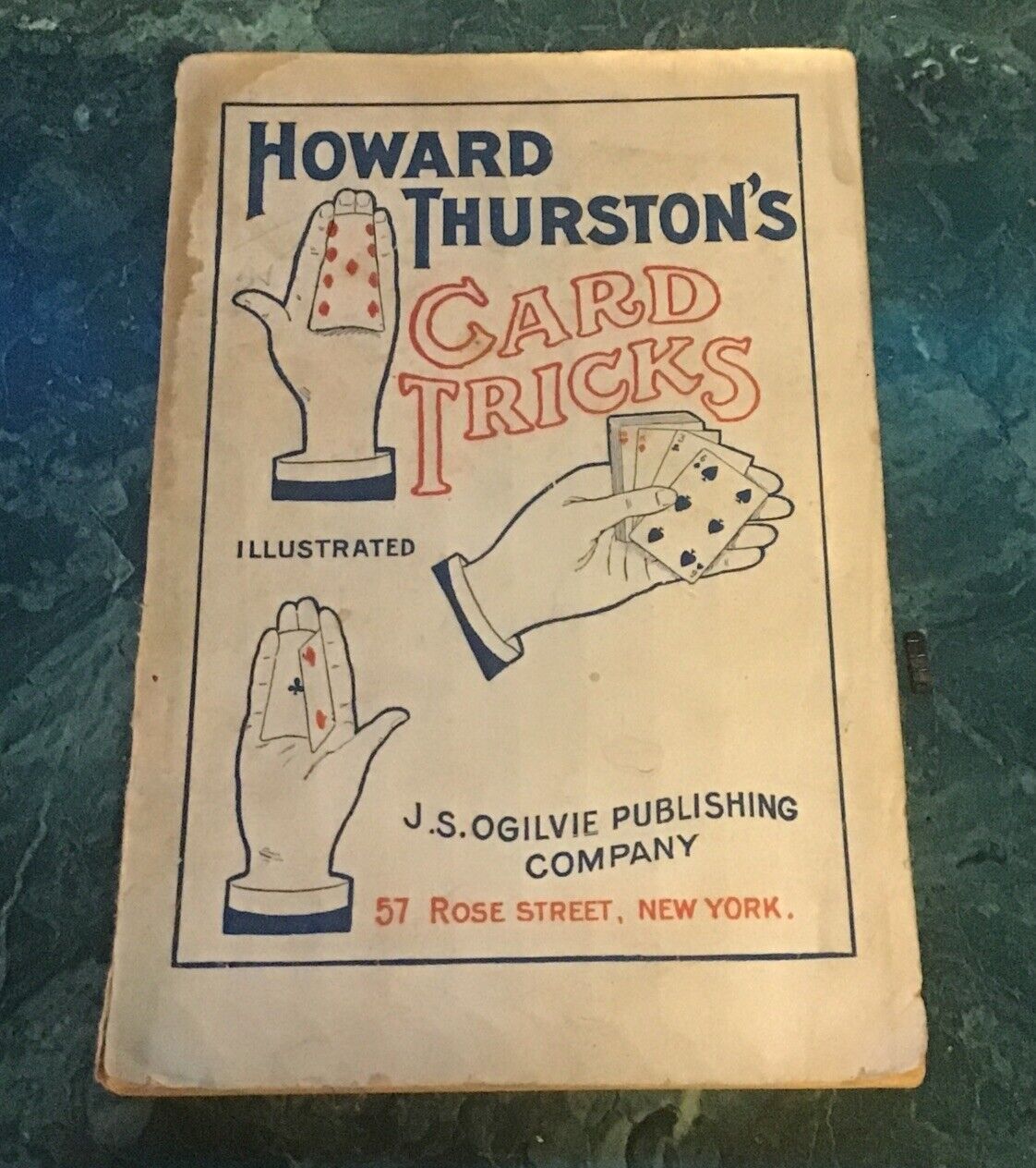 Howard Thurton’s Card Tricks 1903 Antique Book 📖 JS Ogilvie Pub. Co. Rare Magic