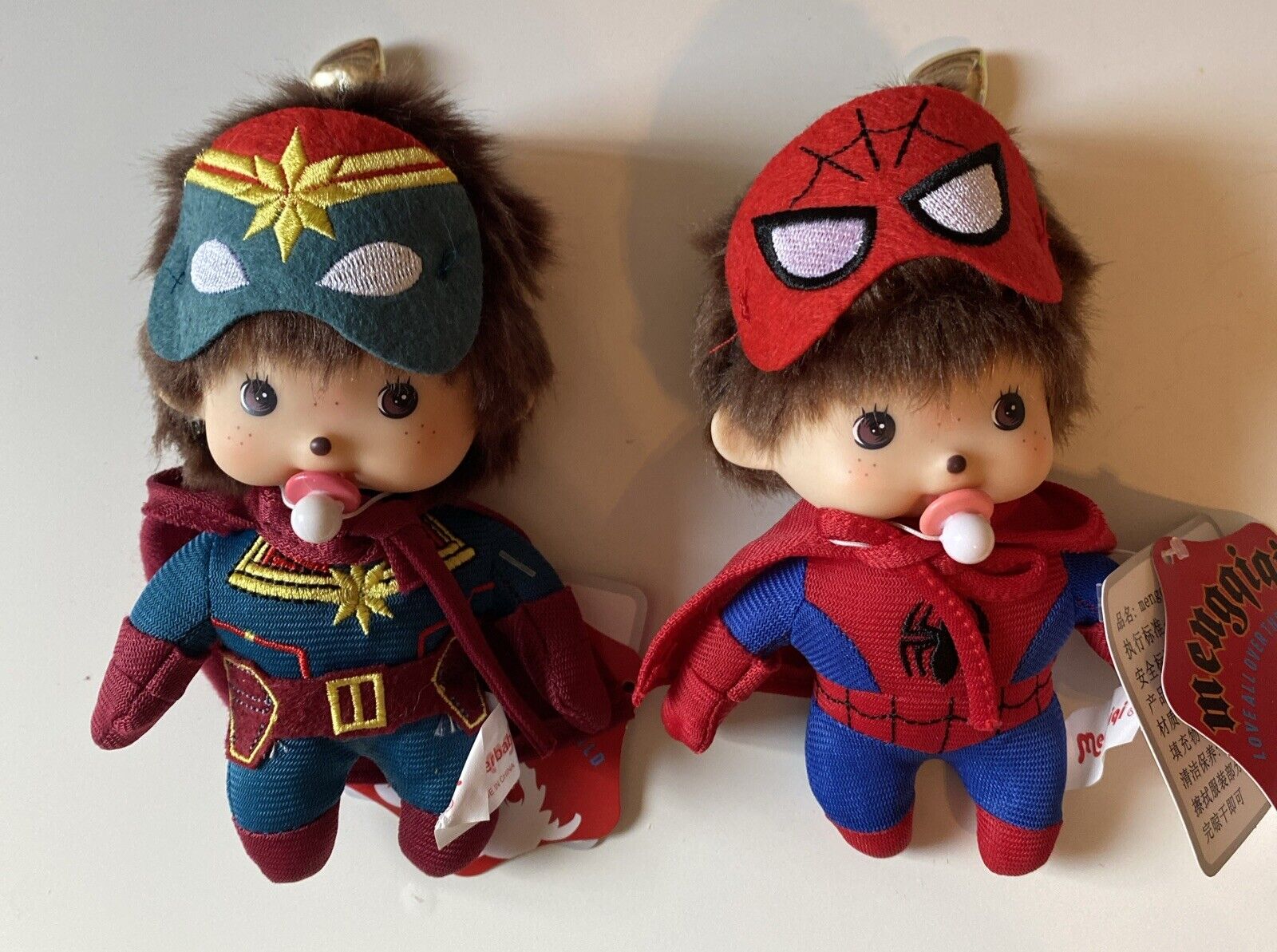 monchichi doll  Superhero  Costume  keychain Set