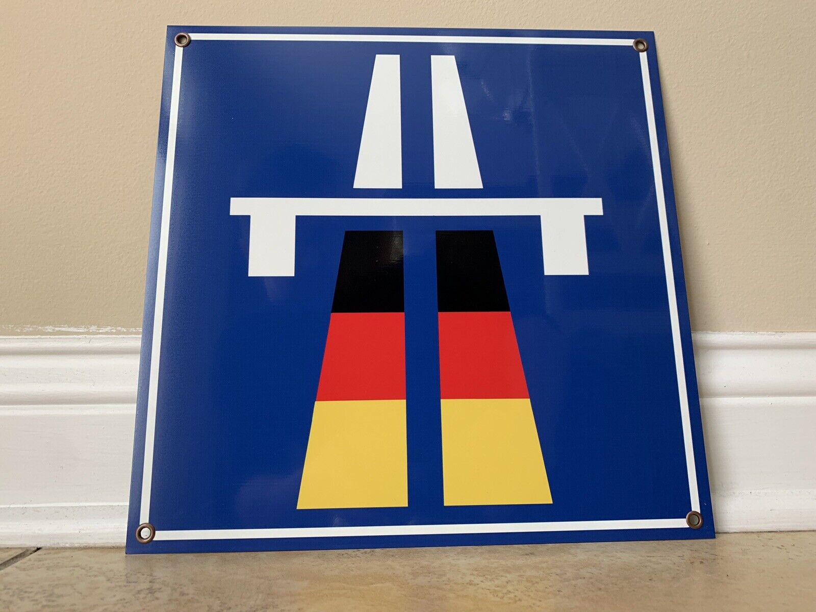Autobahn road sign German European Porsche BMW Mercedes Audi vw