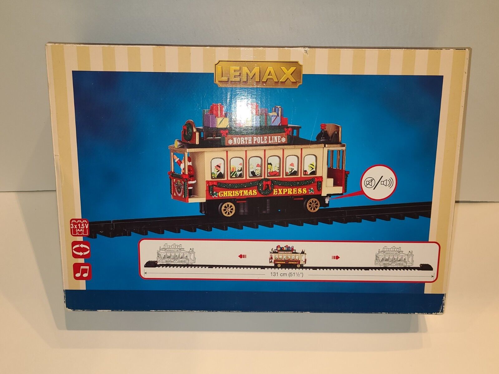 Lemax Santa's Cable Car Christmas Train North Pole Line Sight Sound Tracks 2015