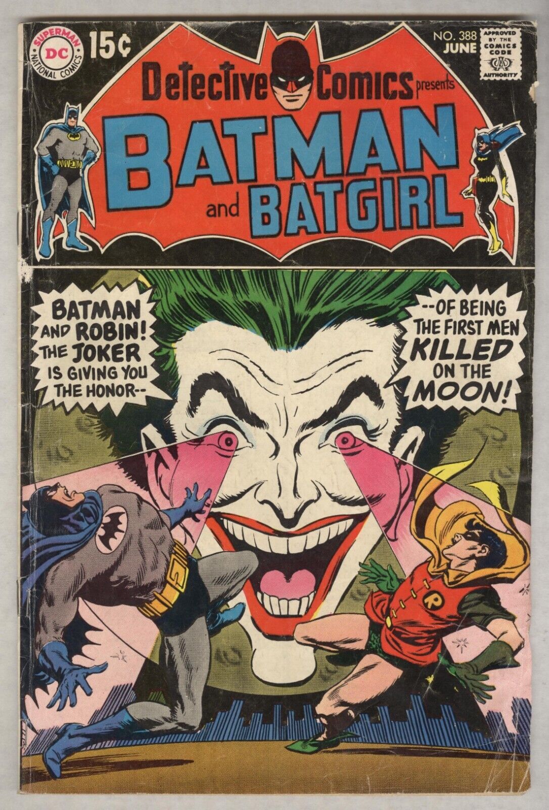 Detective Comics #388 June 1969 VG batgirl, Joker