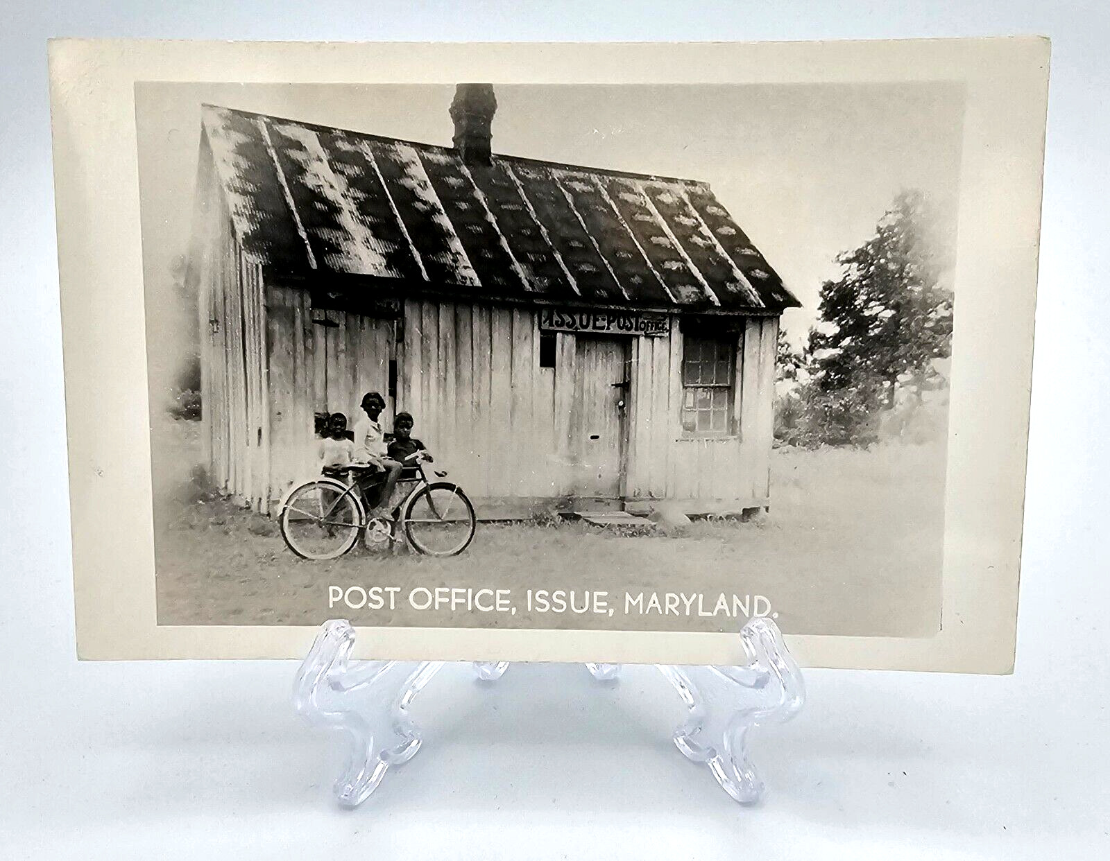 RPPC Postcard~ Family On Bicycle~ Post Office~ Issue, Maryland~ MD