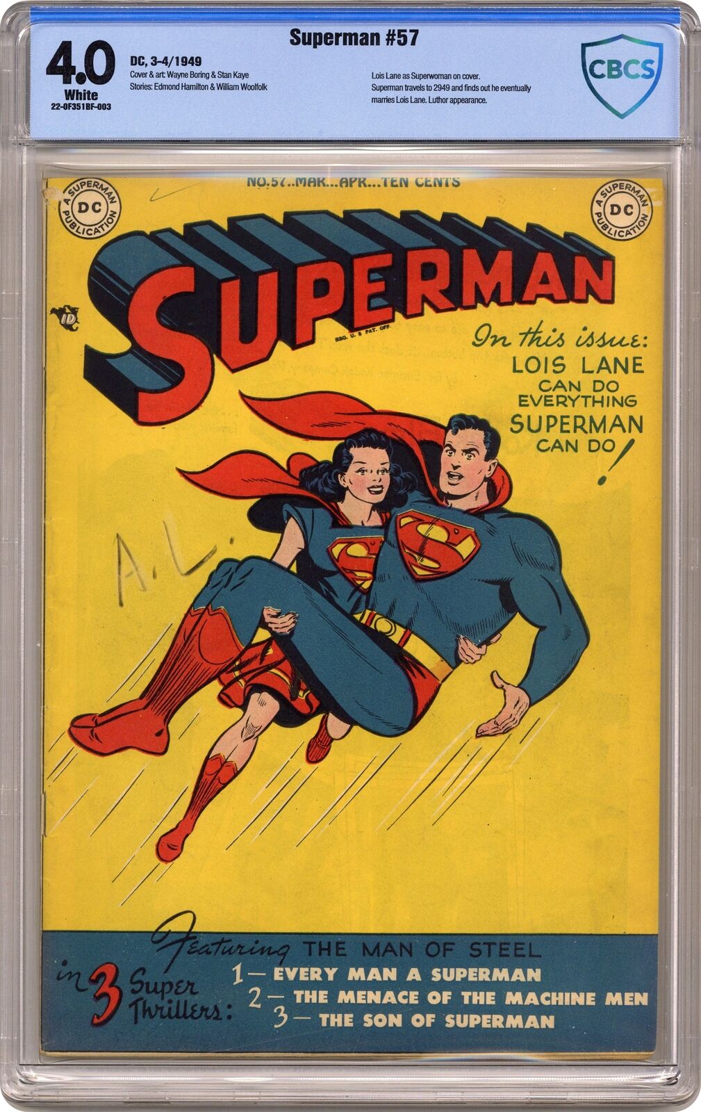 Superman #57 CBCS 4.0 1949 22-0F351BF-003