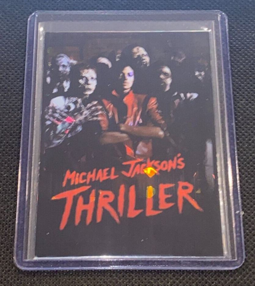 Michael Jackson Thriller Mini Poster Holographic Refractor Card in toploader
