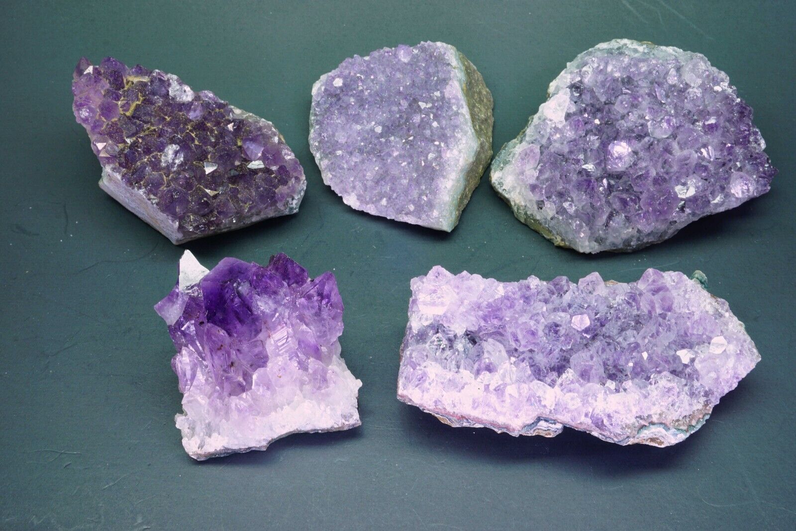 Amethyst Geode Druzy 1 Lb 5 Oz Crystal Quartz Cluster Natural Specimen 5 Pieces