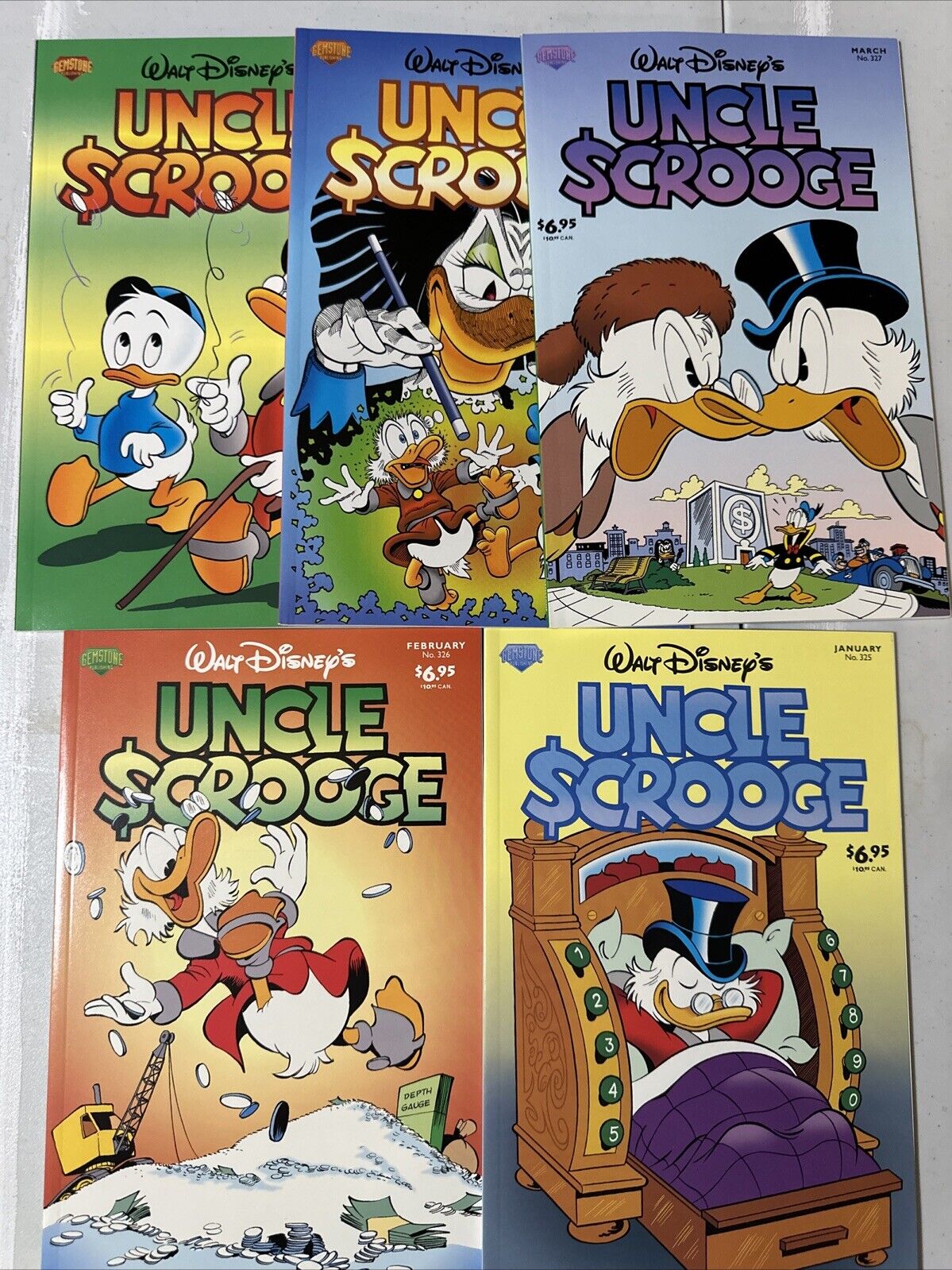 Walt Disney's Uncle Scrooge #325 326 327 328 329 Comic Lot Run Gemstone VF/NM