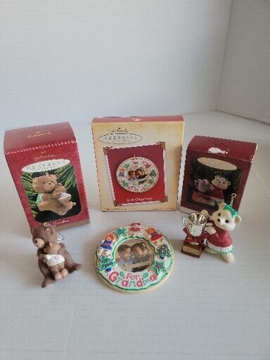 Vintage Hallmark Christmas Boxed Ornaments Grandma 1994, 1997, 2004