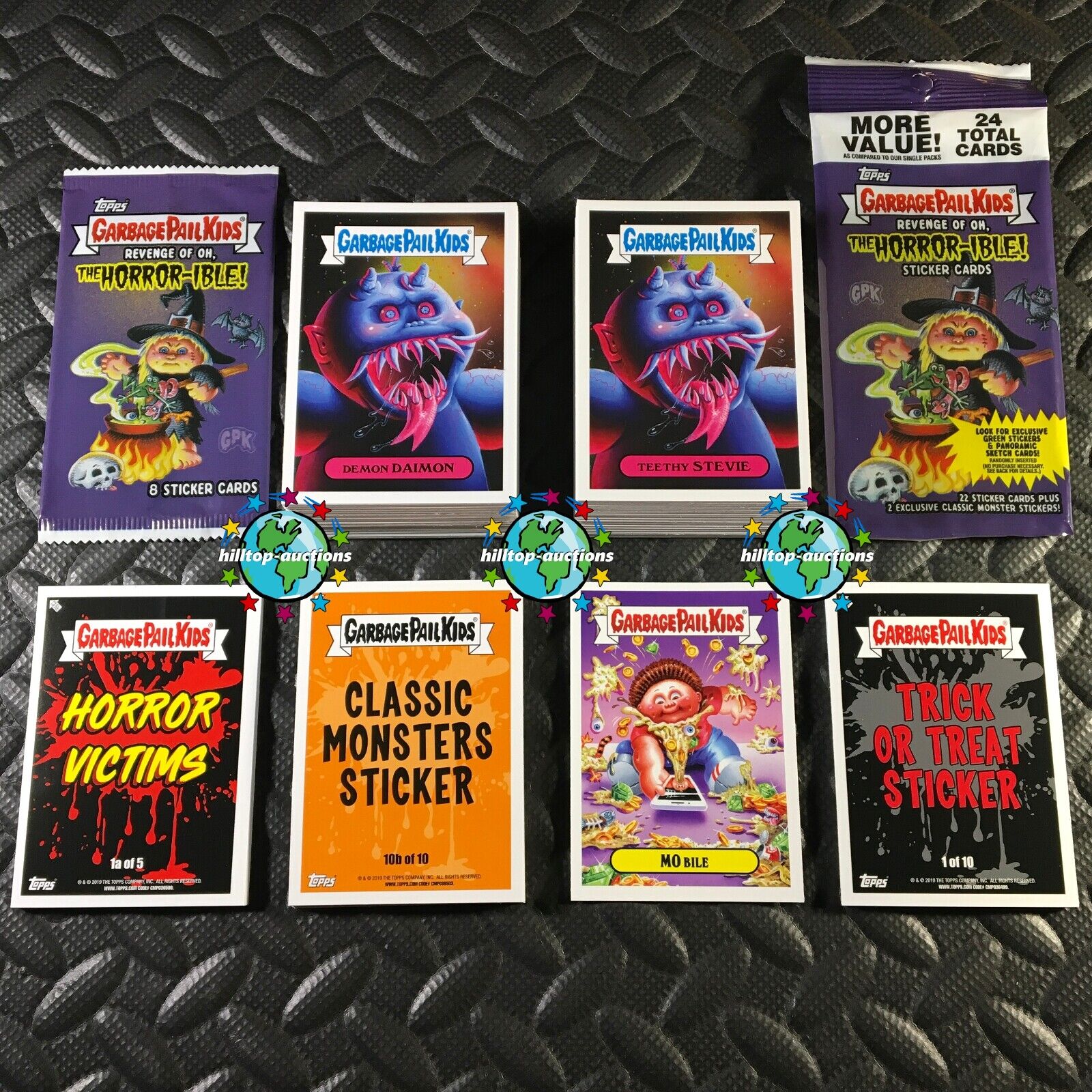 GARBAGE PAIL KIDS REVENGE OF OH THE HORROR-IBLE 241-CARD MASTER SET +3X WRAPPERS