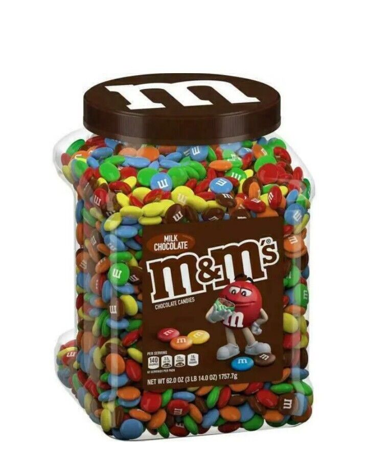 🔥New M&M\'s Milk Chocolate Candy, 62 Oz Jar, Fast 🔥