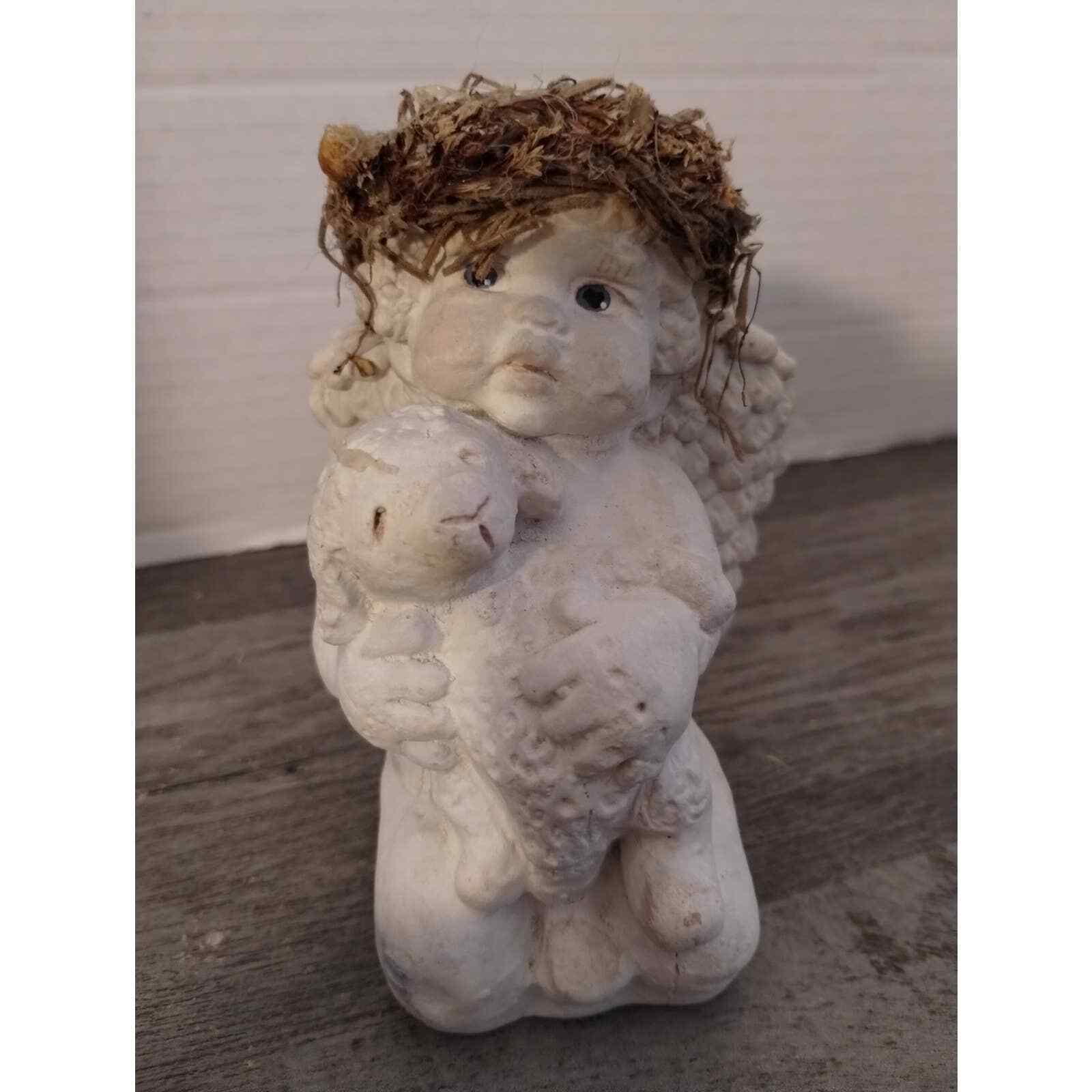 1993 Cast Art Dreamsicle Cherub Holding Lamb Figurine 5\