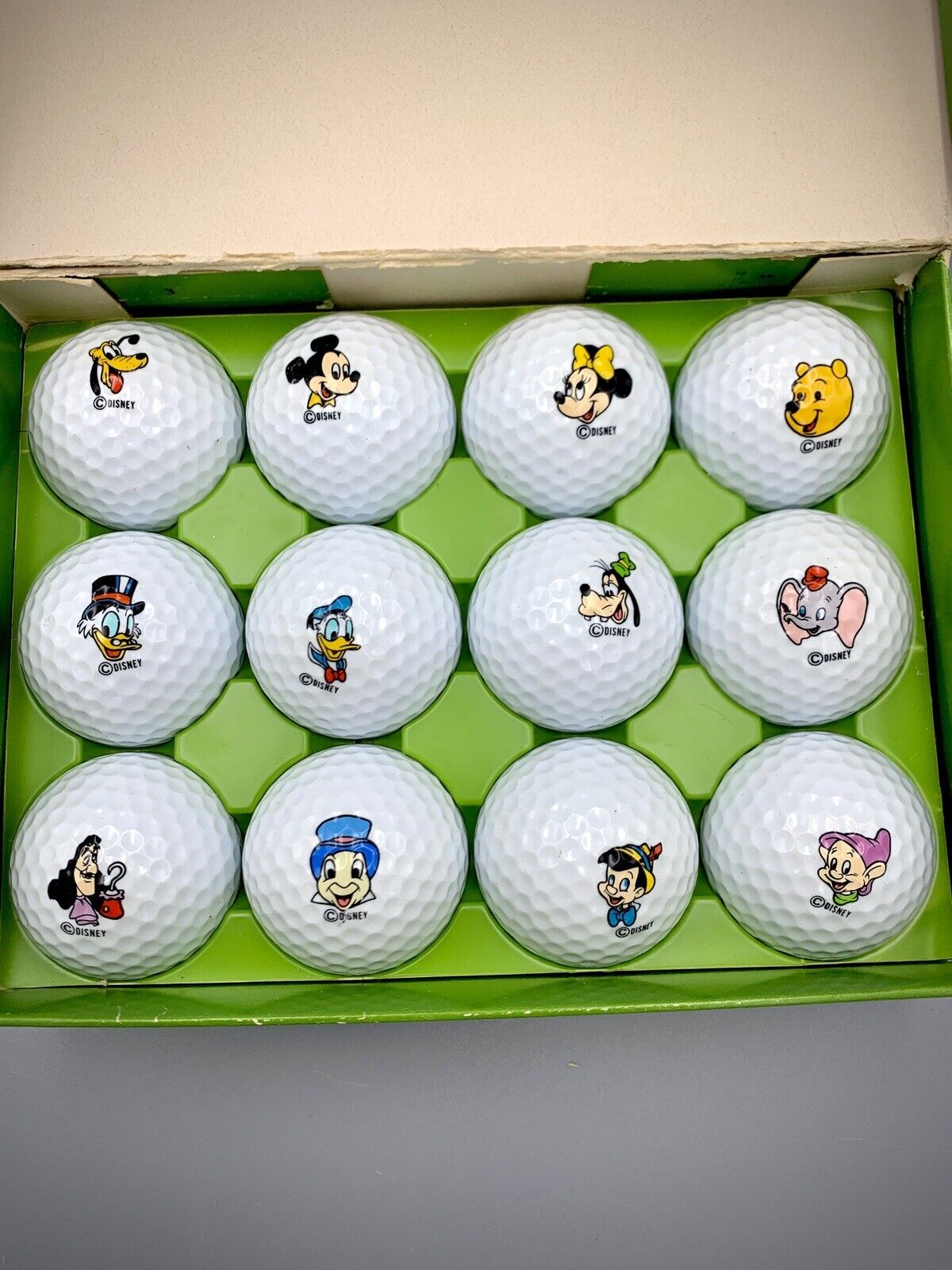 Vintage Disney Characters Acushnet 1 Dozen Golf Balls Original Box Disney Store