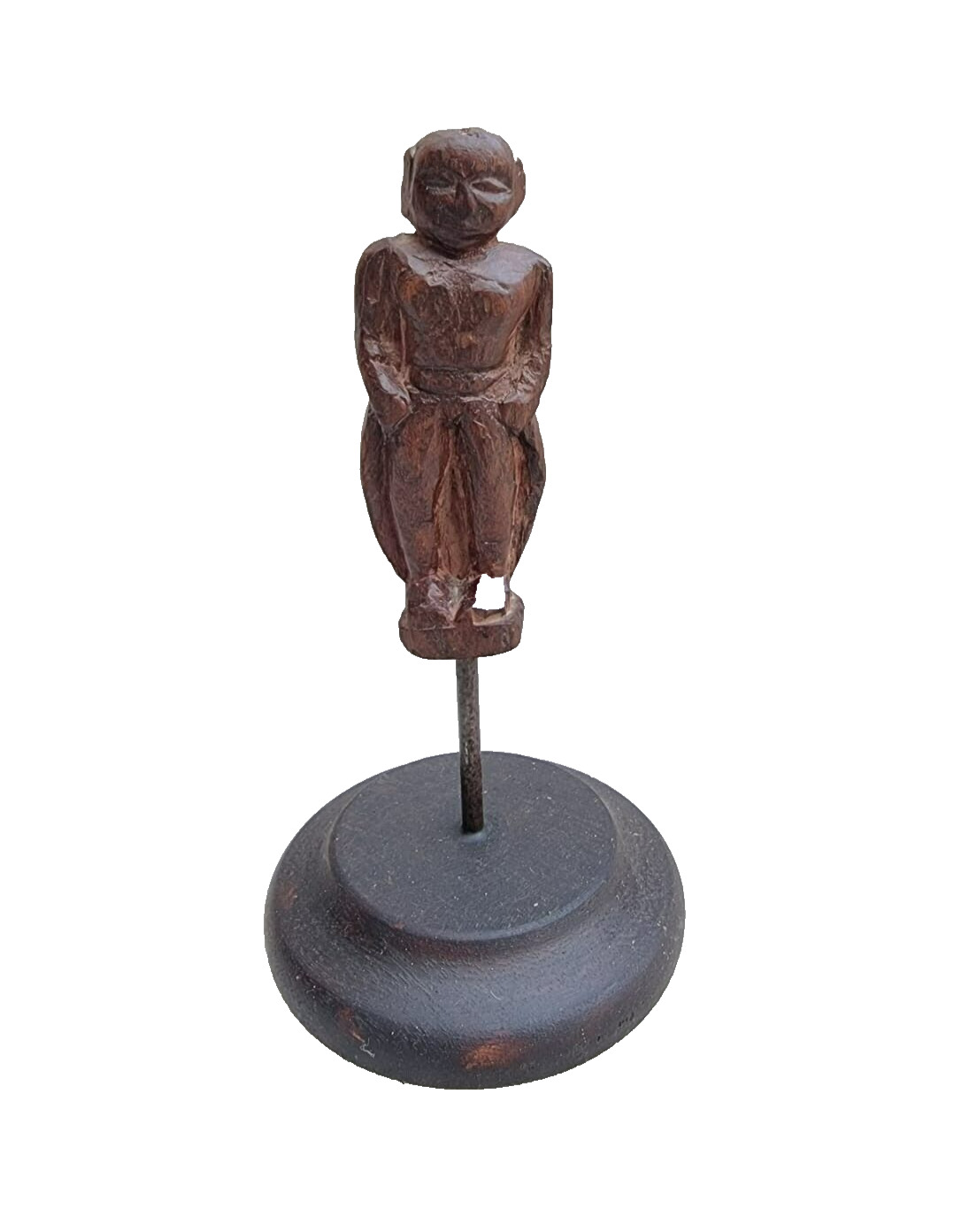 18'Ç Old Antique Rosewood Hand Carved Wooden Tribal Man Figure Statue Table Top