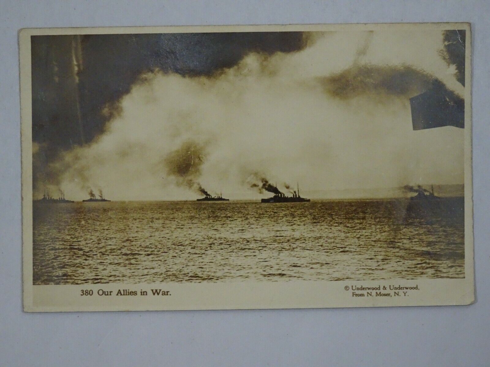 1917-18 WWI RP Underwood Postcard  Our Allies in War Ships N Moser