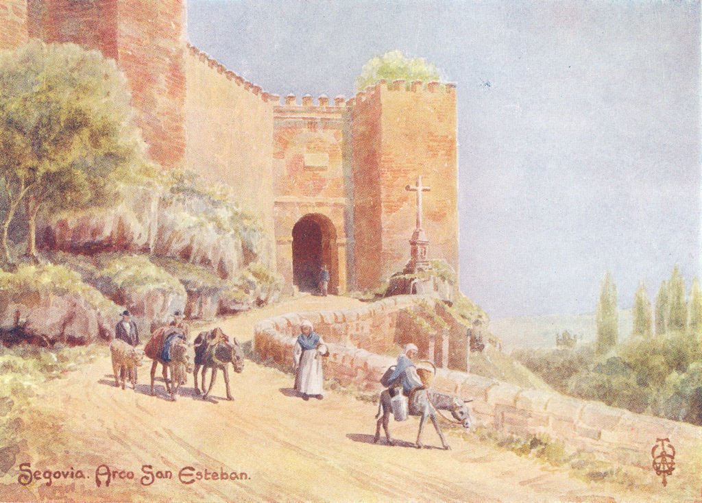 SPAIN. Segovia. Arco San Esteban 1906 old antique vintage print picture