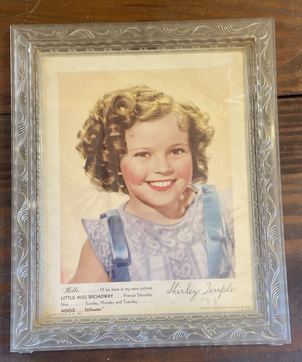 Vintage 8x10 Shirley Temple Picture And Still In Its Vintage Frame￼