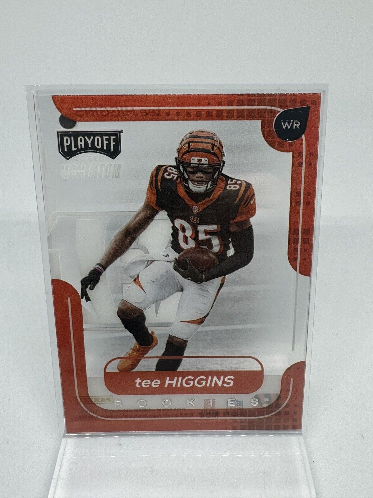 2020 Panini Chronicles Playoff Tee Higgins Momentum Clear M-11 Rookie Card RC