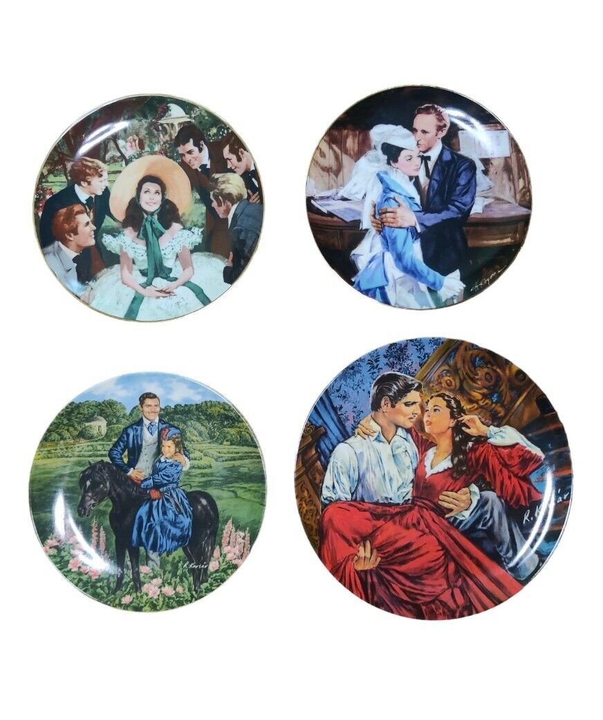 Set Of 4 Vintage Knowles Gone With The Wind Collectors Plates