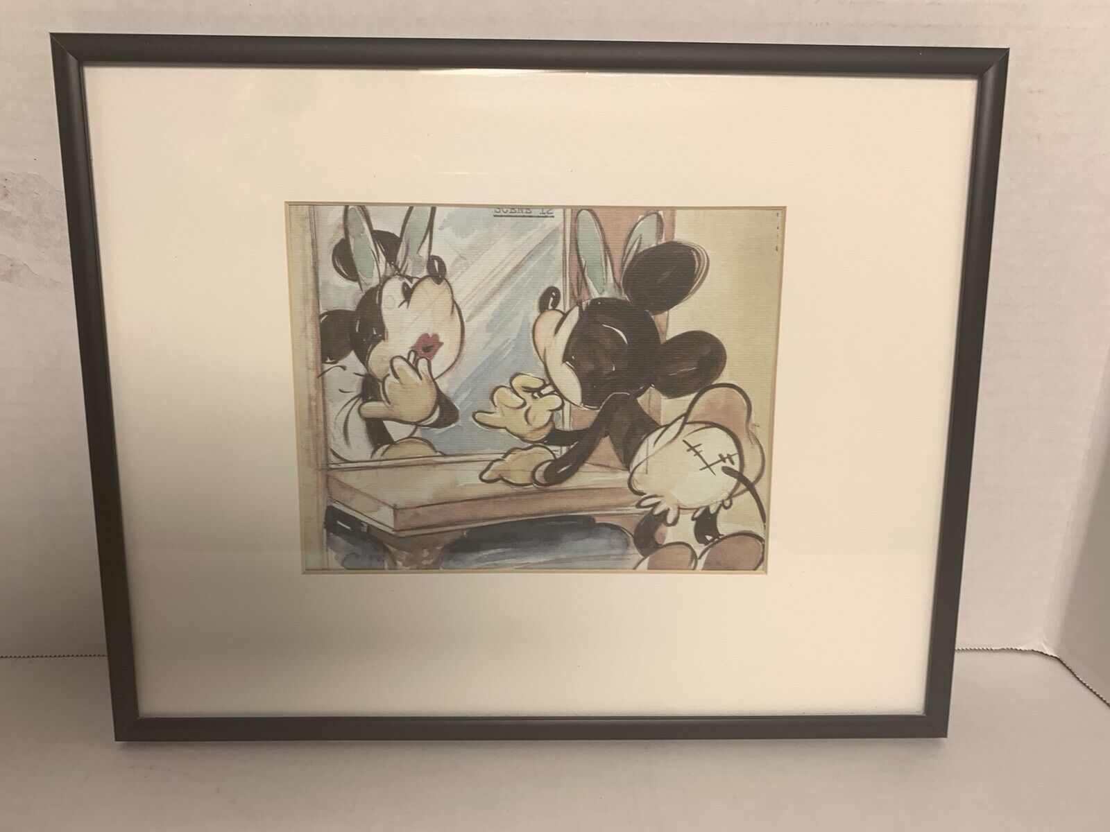 Walt Disney Sketch of Minnie Mouse from Mickey's Surprise Party 1939 Scene 12